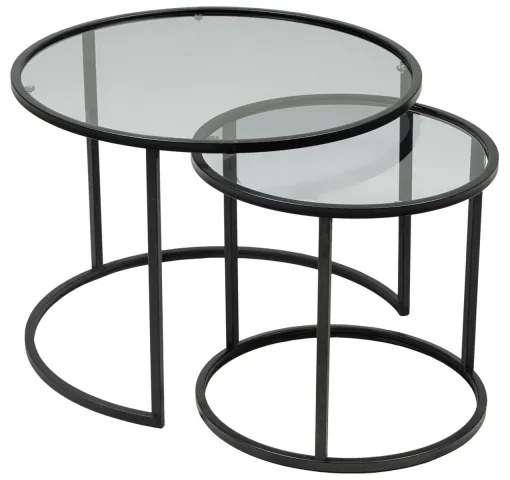 SET 2x măsuță de cafea TOKYO d. 42/60 cm negru