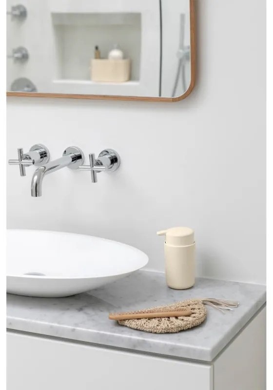 Dozator pentru sapun lichid Brabantia ReNew 1006264, 250 ml, Baza antiderapanta, Fara picurare, Bej