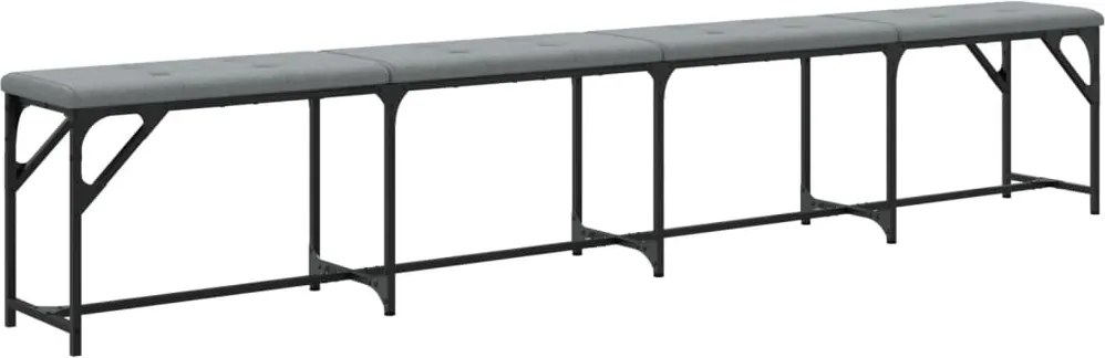 vidaXL Bancă de bucătărie, gri deschis, 248x32x45 cm, oțel și textil