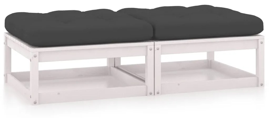 vidaXL Taburete de grădină cu perne, 2 buc., lemn masiv de pin