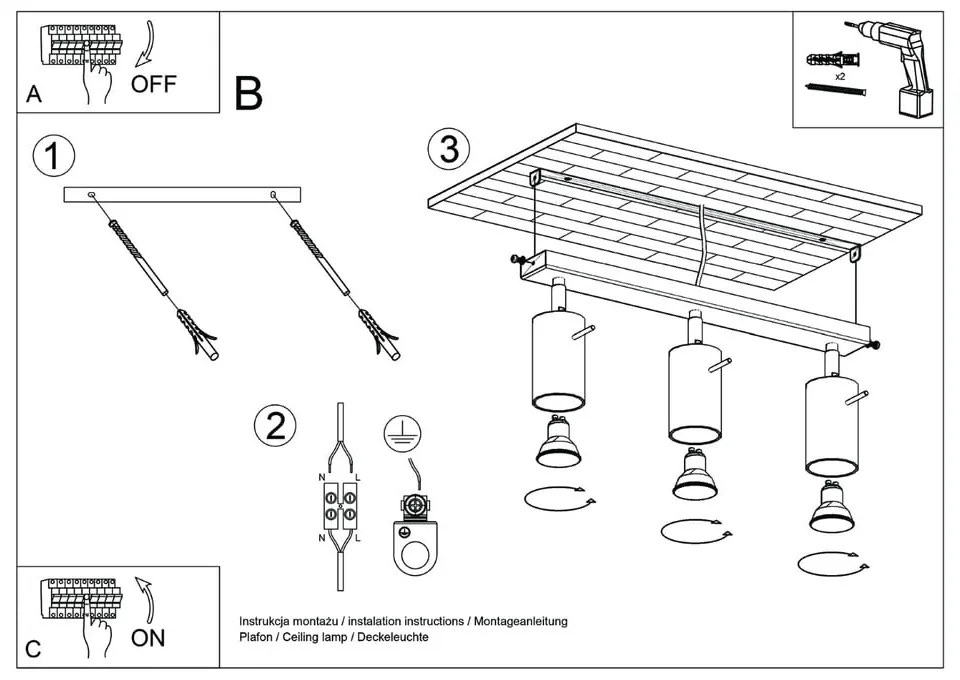 Spot crem 6x45 cm Etna – Sollux