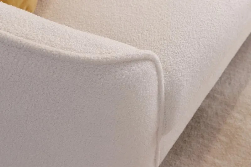 Canapea moderna eleganta Diva 205cm, boucle alb