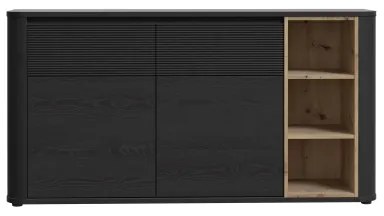 Comodă INAR neagră/stejar