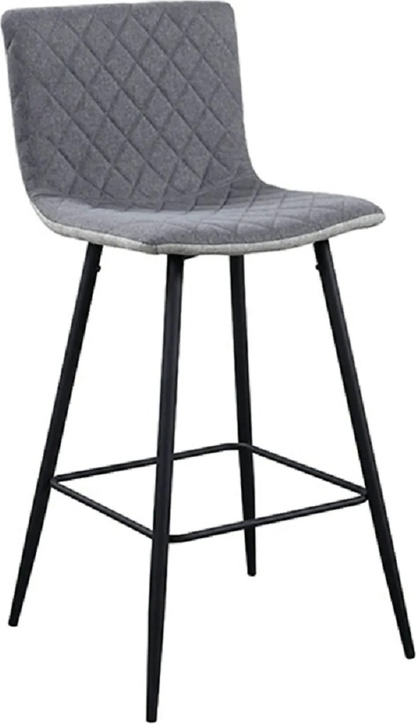 Scaun bar TORANA, gri/negru, stofa clasica/metal, 41x52x106 cm