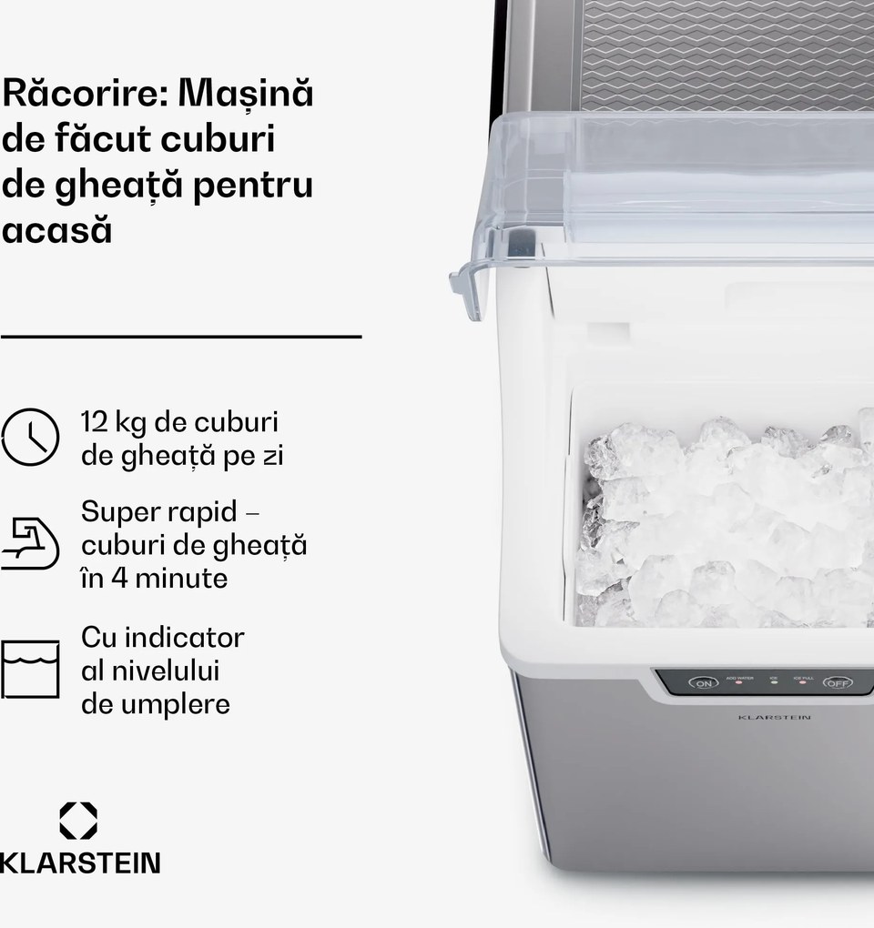 Klarstein Aparat pentru cuburi de gheață, Wallberg Nugget Ice Maker