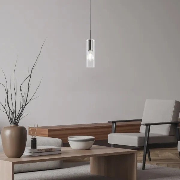 Lustră pe cablu ESTA 1xE27/40W/230V transparent/crom Rabalux 72048