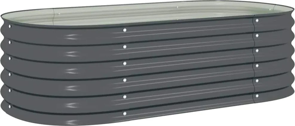 vidaXL Strat înălțat de grădină, gri, 160x80x44 cm, oțel galvanizat