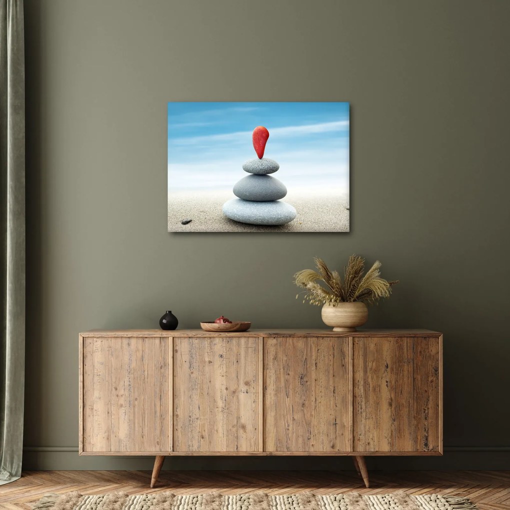 Tablou -Echilibru cu pietre (70x50 cm)