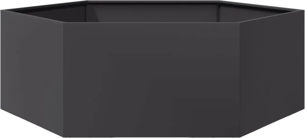 vidaXL Jardinieră de grădină negru 138x120x45 cm oțel hexagonal