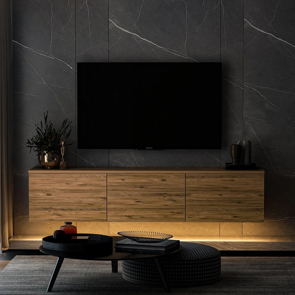 Masa TV Neon iluminat Atlantic Pine