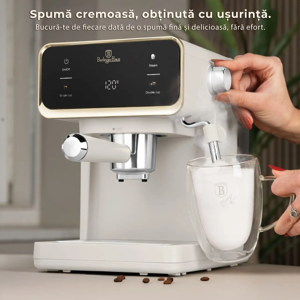 Espressor digital 3 in 1 Sahara Berlinger Haus BH/9847, crem mat