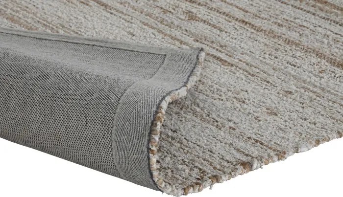 Covor din bumbac și iută țesut manual, antiderapant, bej natural, 160 x 230 cm, 1800 GSM, „Cotton Jute Carpet"