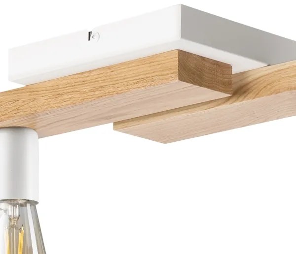 Lustră aplicată MATTE 4xE27/15W/230V alb/stejar