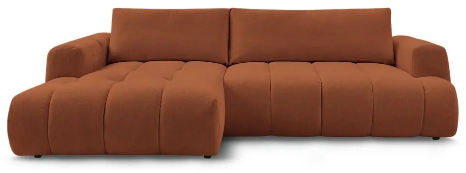 Colțar cărămiziu extensibil/cu spațiu de depozitare (cu colț pe partea stângă/cu șezlong) Fuji – Bobochic Paris