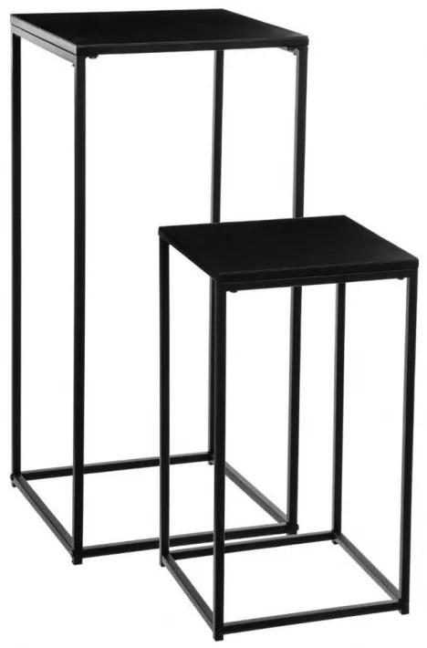 Set 2 mese Gota Metal, negru, 30x30x54 cm, 34x34x74 cm