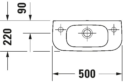 Duravit 7065000092 - Lavoar suspendat D-CODE 50x22 cm ceramică/alb lucios