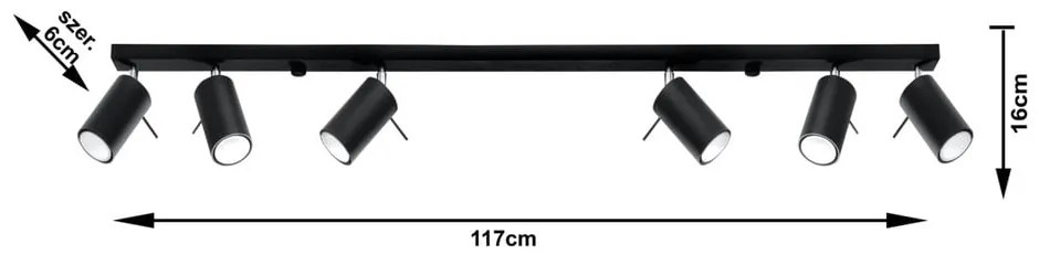 Lustră Nice Lamps Etna 6L, negru