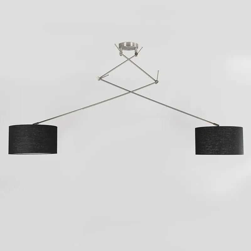Lampă suspendată din oțel cu umbră de 35 cm reglabilă în negru - Blitz II