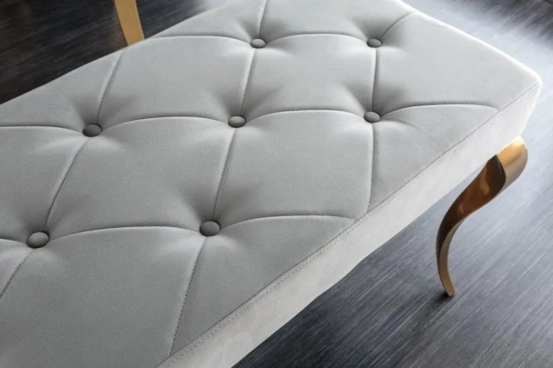 Banca eleganta Modern Barock 170cm, gri / auriu