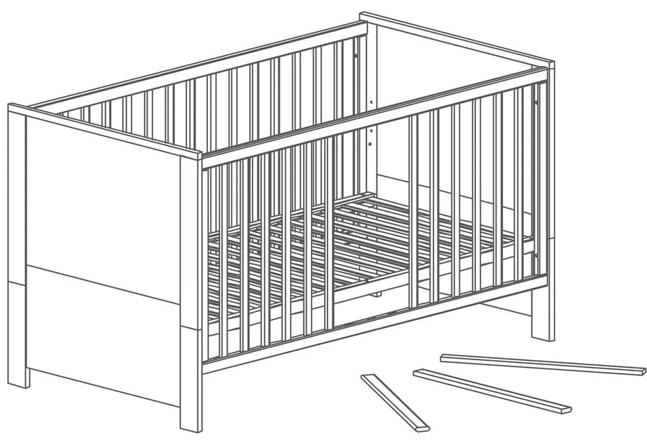 Pătuț alb-natural 70x140 cm Olaf – Roba