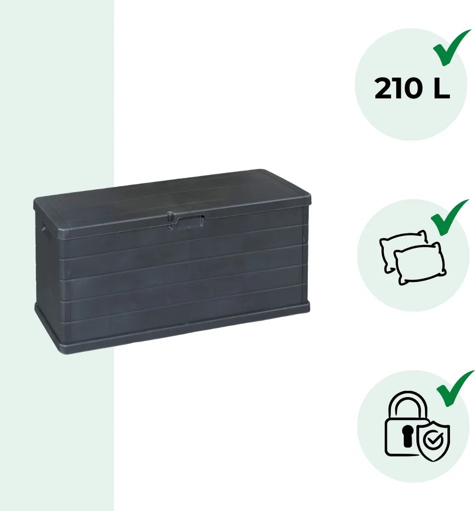 Cutie de depozitare OMEGA, 210L, 117x38x56cm, antracit I.P.A.E-Progarden