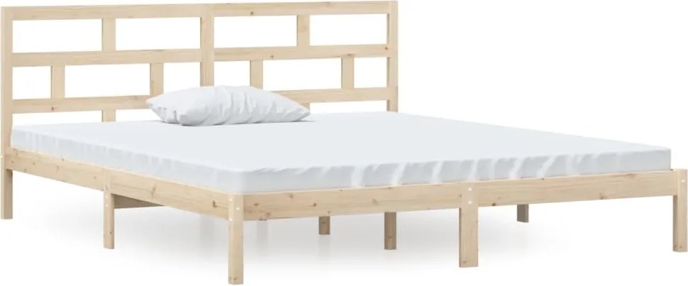 vidaXL Cadru de pat dublu, 135x190 cm, lemn masiv