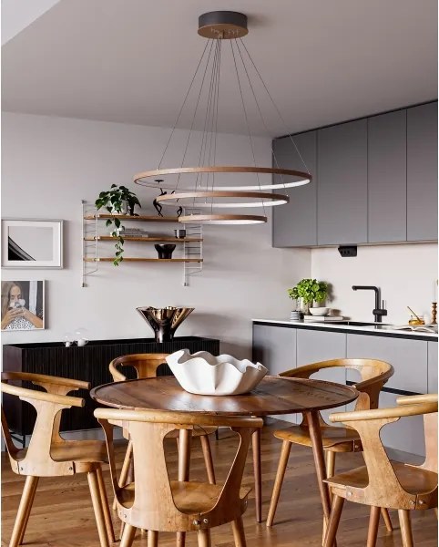 ByRydens 4202250-6003-LED Lustră suspendată pe cablu TRIONE LED/45W/230V, maro, Ø 80 cm