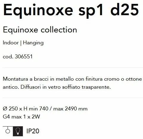 Pendul design modern Equinoxe sp1 d25 CROMO