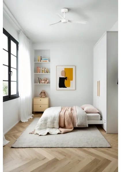 Ventilator de tavan FARO 33820 MINI PUNT S alb d. 90 cm + telecomandă