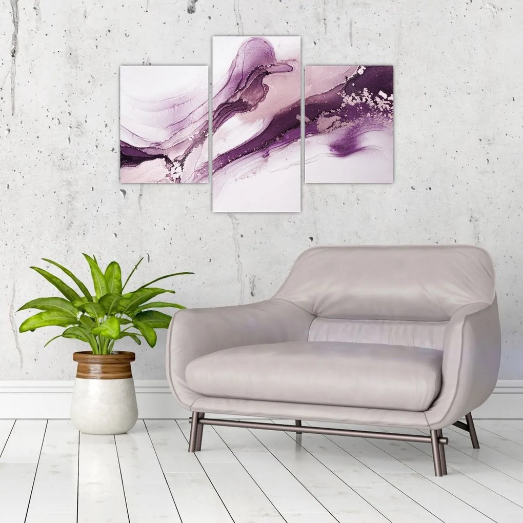 Tablou - Artă fluidă violet (90x60 cm)