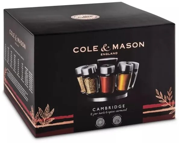 Cole&Mason - Suport rotativ MASTER cu 9 recipiente pentru condimente