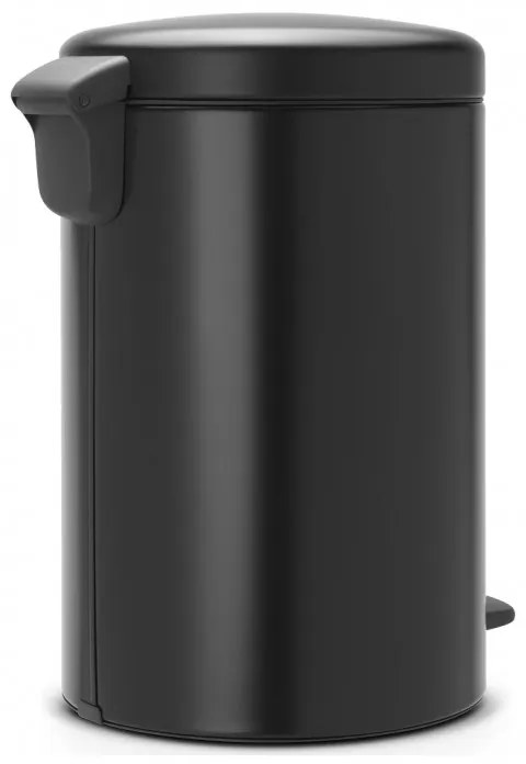 Coș cu pedală Brabantia NewIcon 649044, 20 l, închidere lină, bază antiderapantă, negru