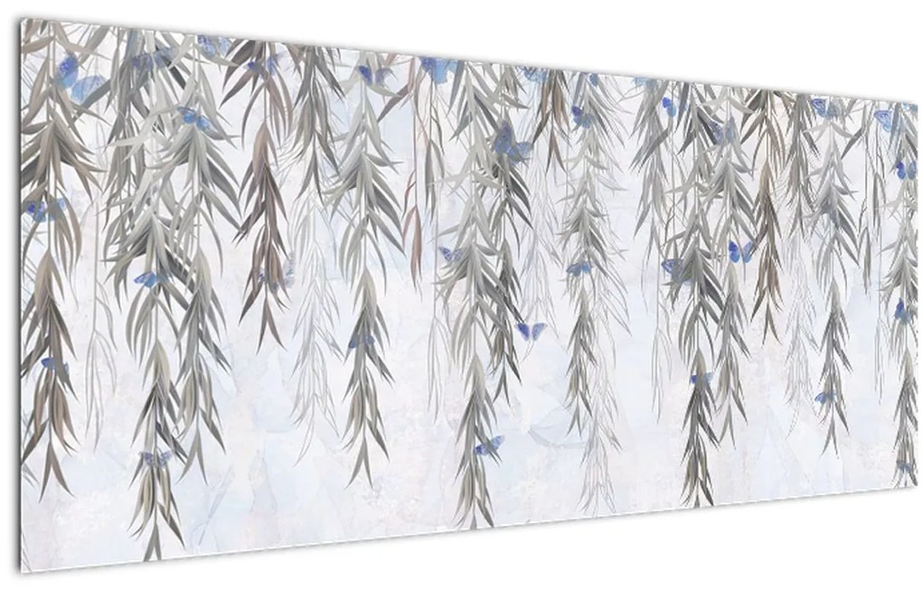Tablou - Crenguțe de salcie cu fluturi (120x50 cm)