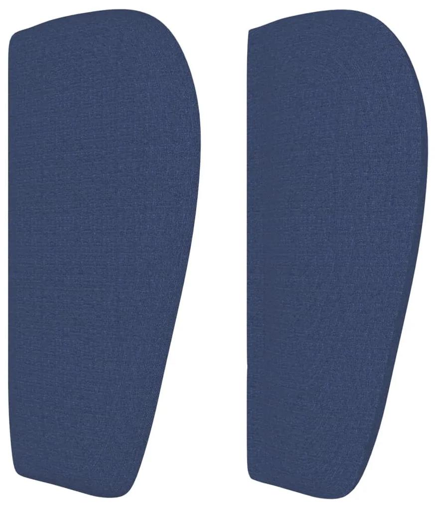 Tablie de pat cu aripioare, albastru, 183x23x78 88 cm textil 1, Albastru, 183 x 23 x 78 88 cm