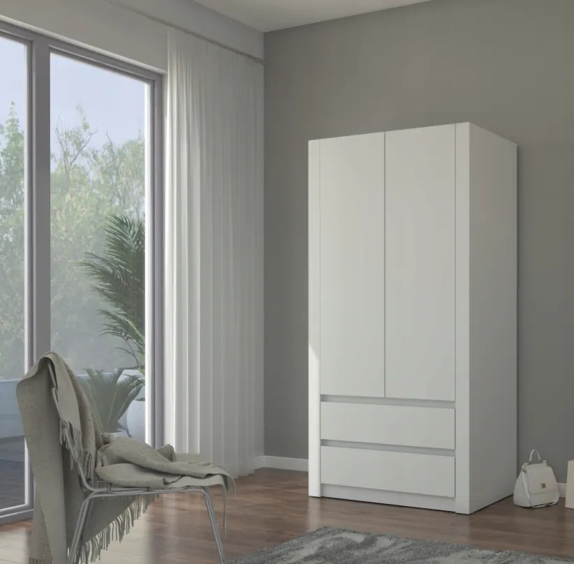 Dulap modern cu două uși MODERN B20 180 x 90 x 55 cm - diferite variante de culoare sonoma mix alb