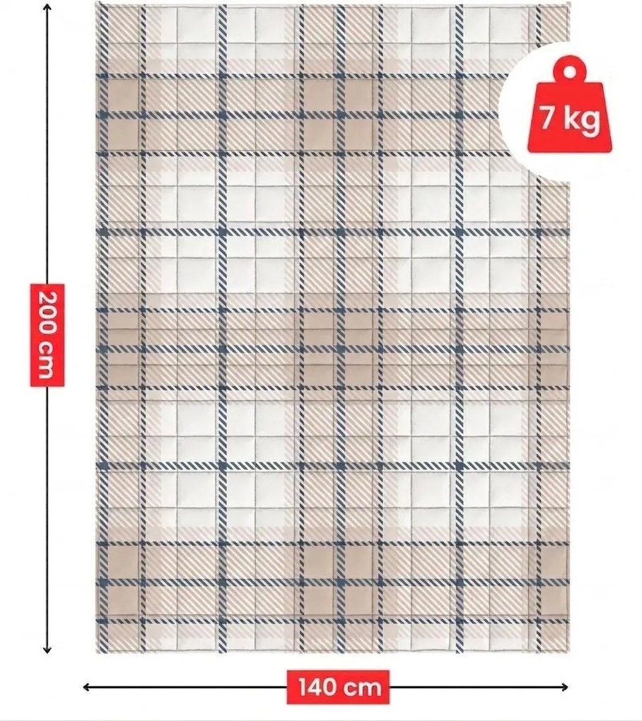 Patura cu greutate GRAVIA SANDORA 140 × 200 cm, 7 kg, bej deschis
