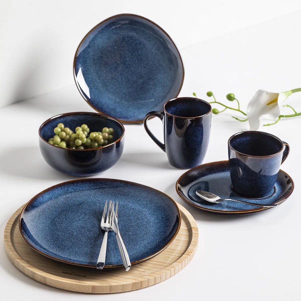 Altom Cană ceramică Reactive Navy Blue 350 ml