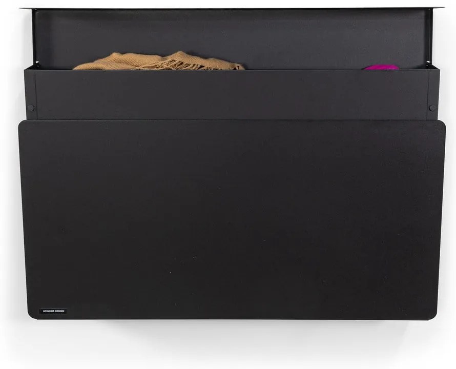 Pantofar negru cu deschidere înclinată/suspendat din metal 78x48x13 cm Luigi – Spinder Design