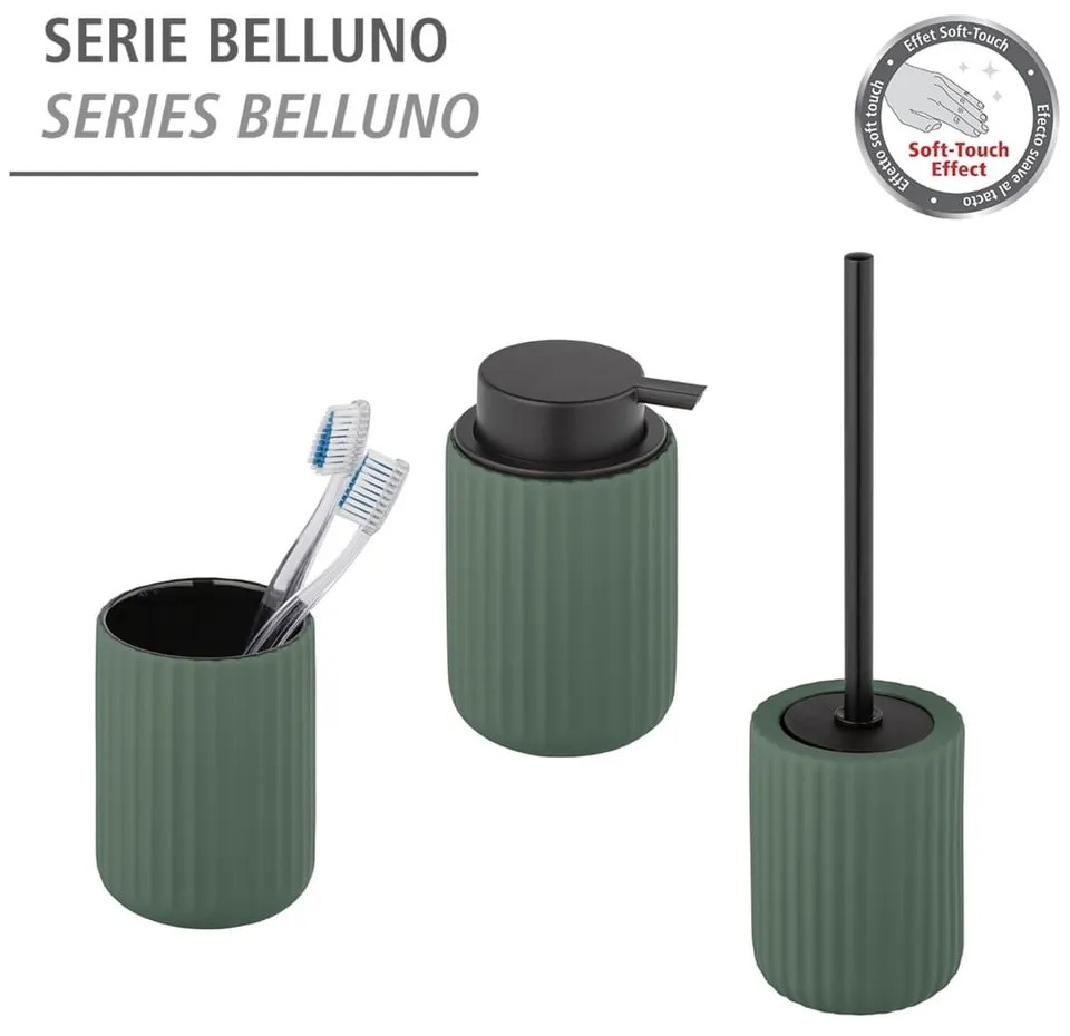 Perie de toaletă cu suport din ceramică Wenko Belluno, verde