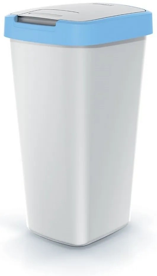 Coș de gunoi cu capac colorat, 25 l, albastru/gri