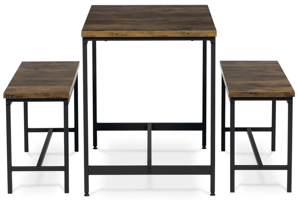 Set de masă cu 2 bănci OLD WOOD , 110 x 60 x 75 cm
