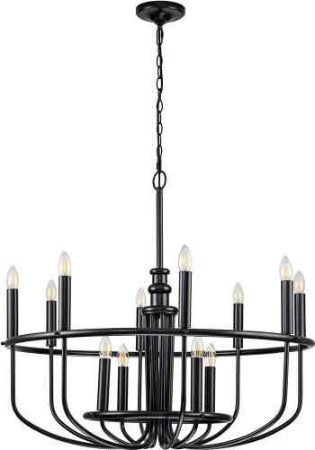 Kichler KL-CAPITOL-HILL12-BLK-Candelabru pe lanț CAPITOL HILL 12xE14/40W/230V negru