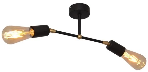 Lustră aplicată ROSETTE 2xE27/15W/230V neagră/aurie