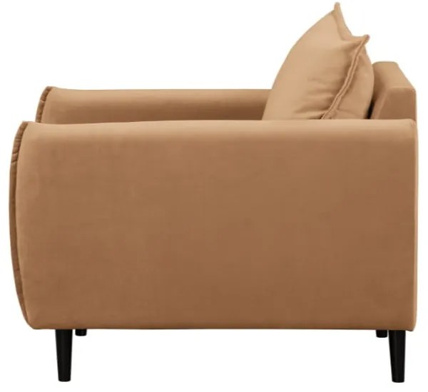 Fotoliu maro cu tapițerie din catifea Juli – Ropez