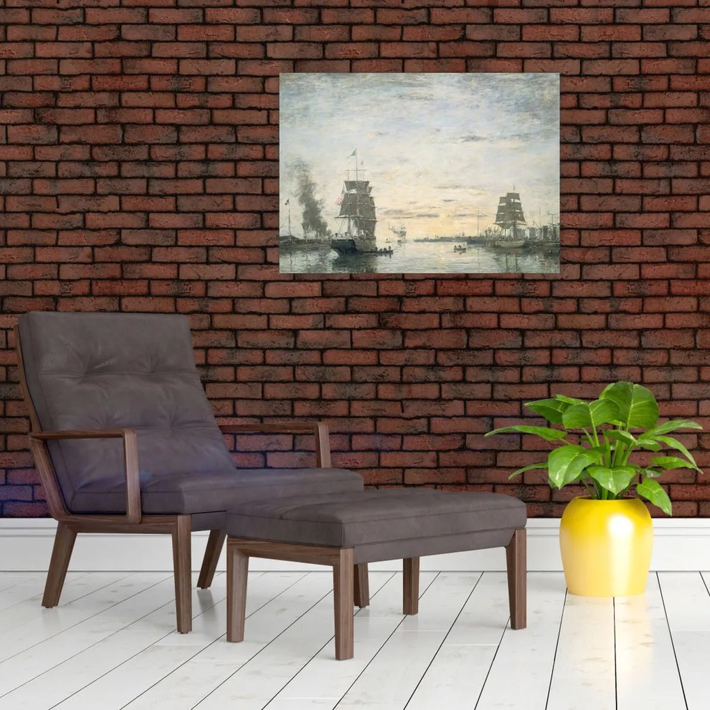 Tablou - Eugène Boudin, Entrance to the Harbor, Le Havre, reproducere (70x50 cm)