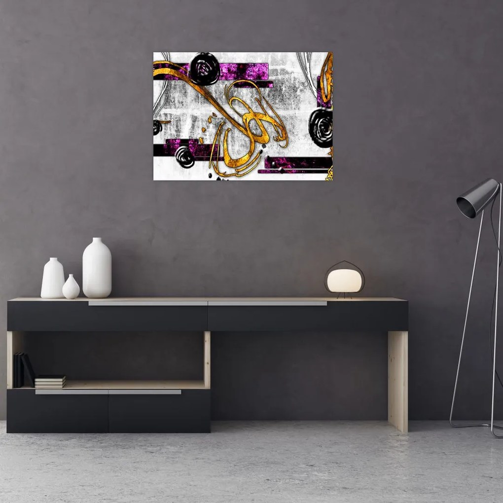 Tablou pe sticlă abstracției (70x50 cm)
