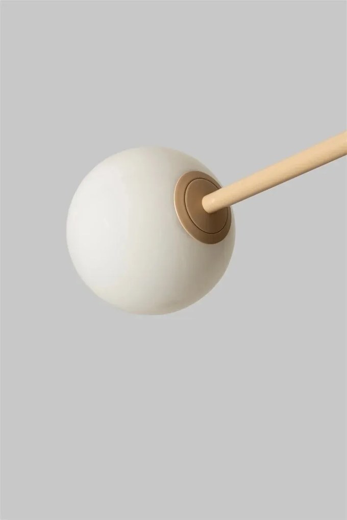 Lampadar cu 4 globuri sticla si metal bej Copenhagen