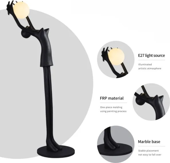 Immax 08812XL - Lampă de podea SILUETTE 1xE27/25W/230V 210 cm Human Girl