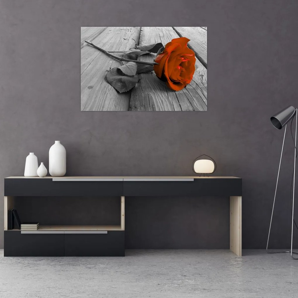 Tablou - Trandafir portocaliu (90x60 cm)