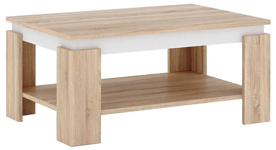 Măsuță de cafea LUNO stejar sonoma/albă